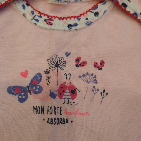 3/20 18m Absorba cute pink ladybug body onesie French - Picture 1 of 4